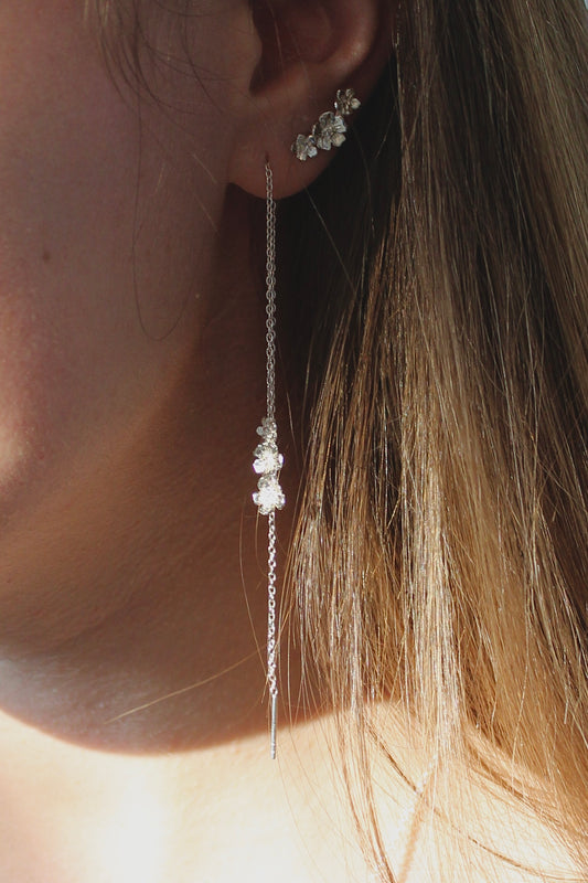 Trois Fleur Cerise Hanging Sølv